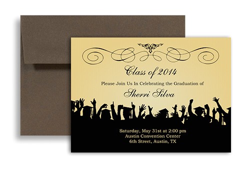 Blank Graduation Invitation Cards 2018 Ribbon Pattern Black Blank Graduation Announcement