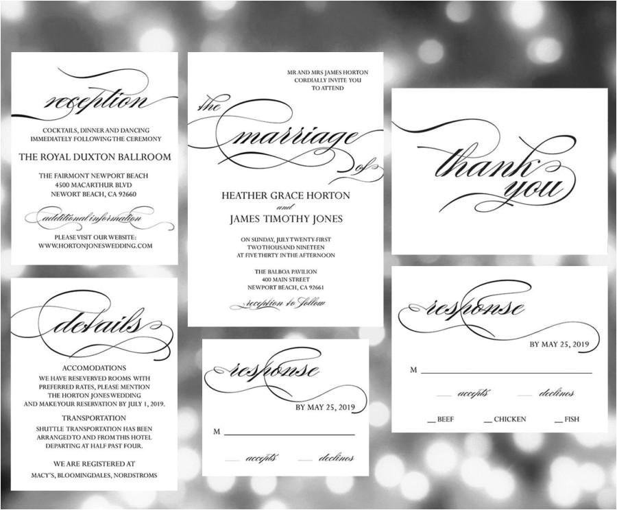 Blank Wedding Invitation Sets Printable Wedding Invitation Template Invites Weddi On