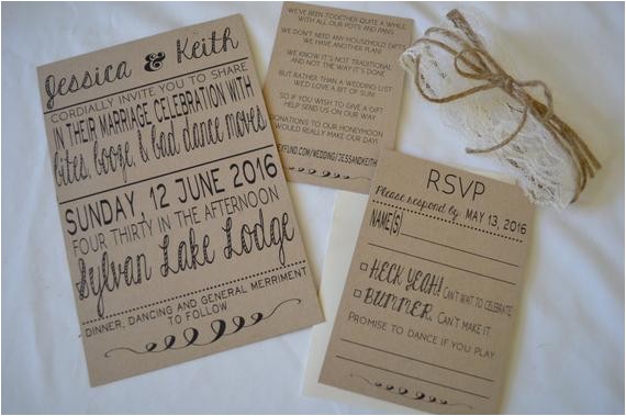 Blank Wedding Invitation Sets Rustic Wedding Invitations Set Of 25 Includes Blank