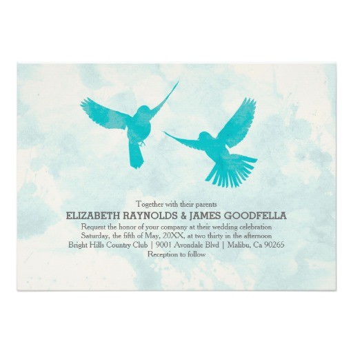 Bluebird Wedding Invitations Vintage Blue Bird Wedding Invitations Invites Zazzle