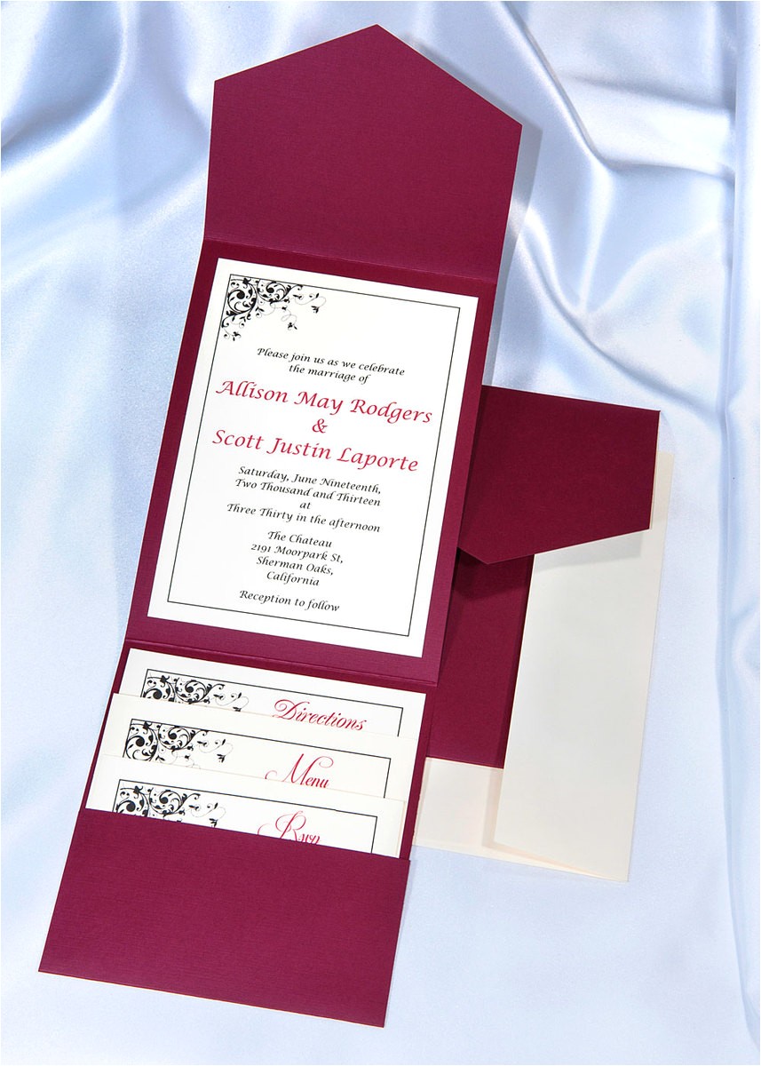 Burgundy and White Wedding Invitations Print Your Own Burgundy Wedding Invitations Burgundy