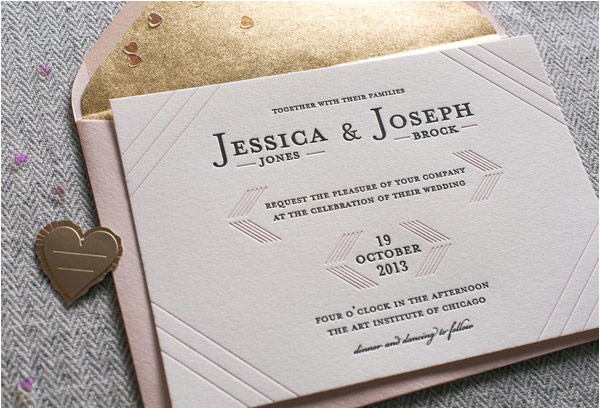 Cash Preferred Wedding Invitation Modern Linear Letterpress Wedding Invitations Invitation