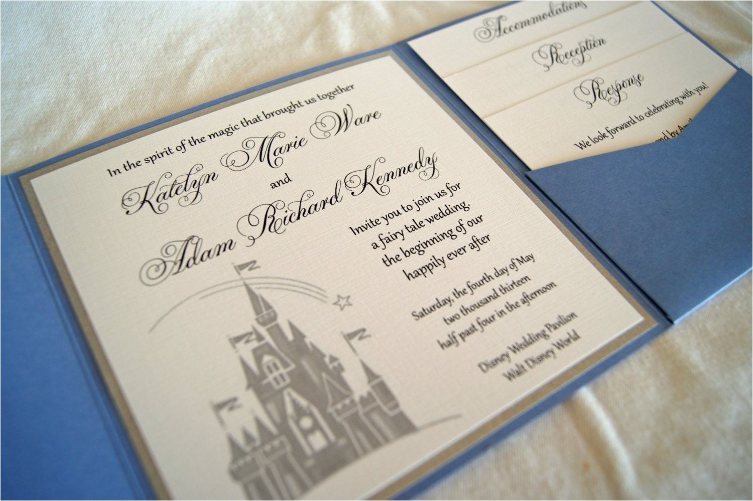 Castle Wedding Invitations Design Fairytale Castle Pocketfold Wedding Invitation Sample
