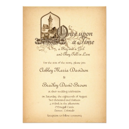 Castle Wedding Invitations Design Fairytale Medieval Castle once Upon Wedding 5×7 Paper