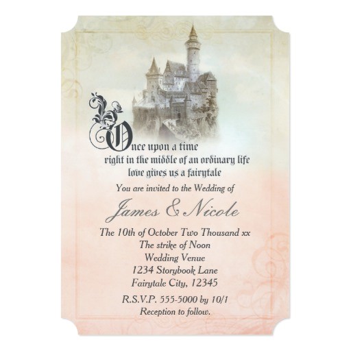 Castle Wedding Invitations Design Fairytale Storybook Page Castle Wedding Invitation Zazzle