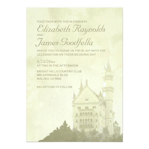 Castle Wedding Invitations Design Whimsical Fairytale Castle Wedding Invitations Zazzle