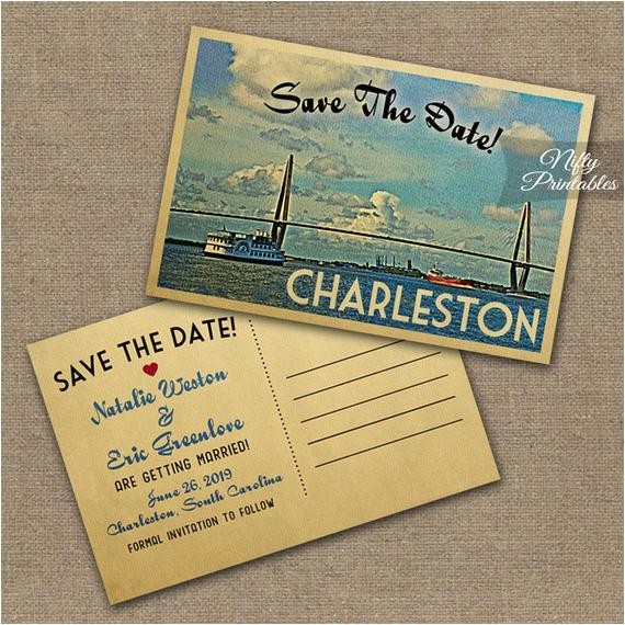 Charleston Sc Wedding Invitations Charleston Wedding Invitation Printable by Niftyprintables