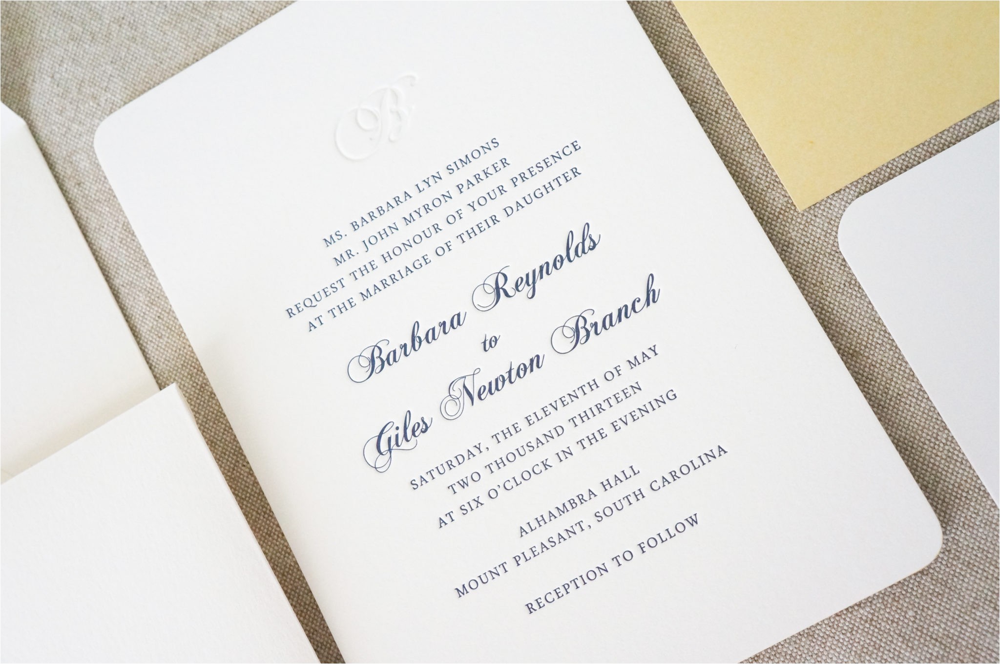 Charleston Sc Wedding Invitations Monogram Wedding Invitation Navy Dodeline Charleston Sc