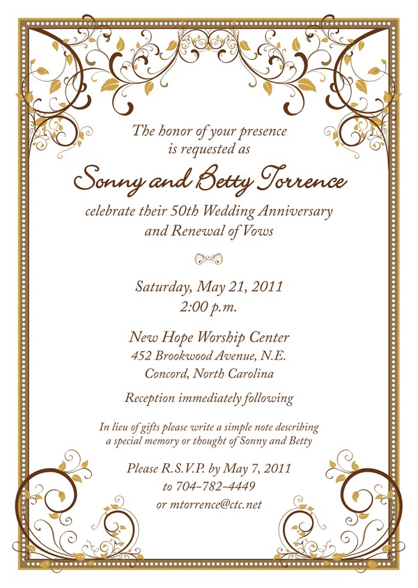 Cheap 50th Wedding Anniversary Invitations 50th Wedding Anniversary Invitation