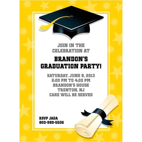 Cheap Personalized Graduation Invitations Bright Yellow Graduation Personalized Invitation Cheap