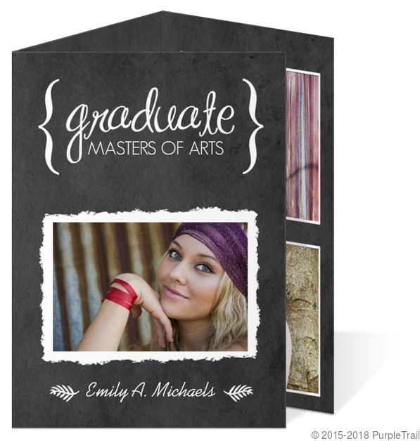 Cheap Tri Fold Graduation Invitations Graduation Invitation Typographic Chalkboard Graduate