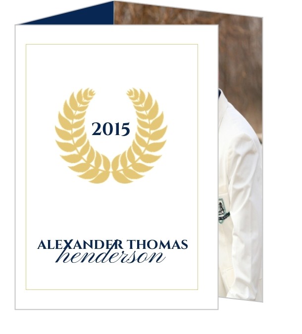 Cheap Tri Fold Graduation Invitations Navy and Gold Seal Graduation Invitation Template
