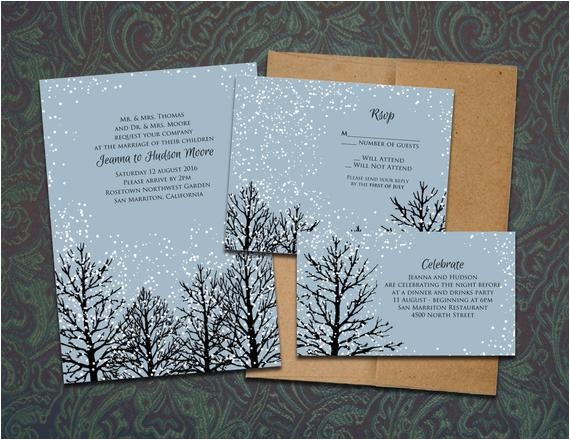 Cheap Wedding Invitations Mn Winter Magic Printable Wedding Invitation Template by Nraevsky