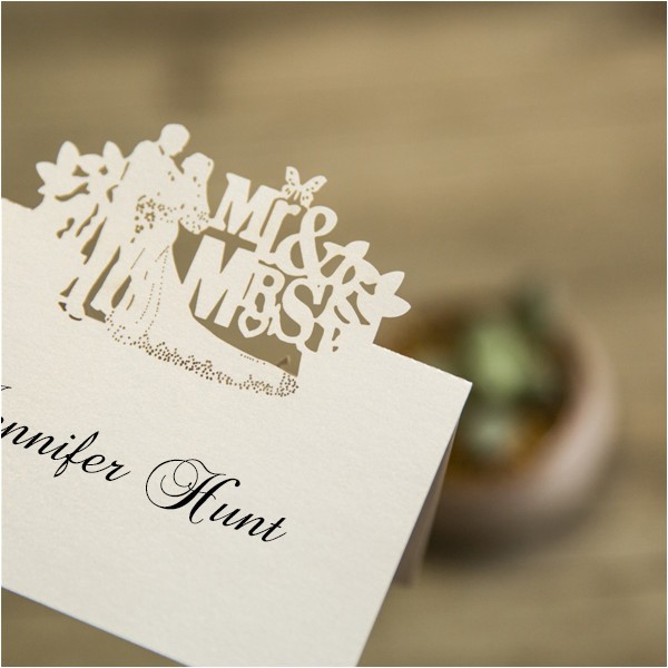 Cheapest Place to Get Wedding Invitations Cheap Mr and Mrs Laser Cut Place Cards Ewpc006 as Low as