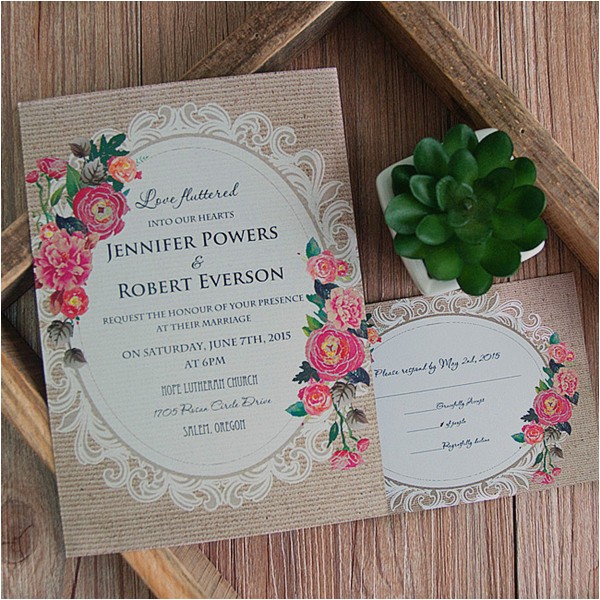 Cheapest Place to Get Wedding Invitations Cheap Vintage Rustic Roses Wedding Invitations Ewi397 as
