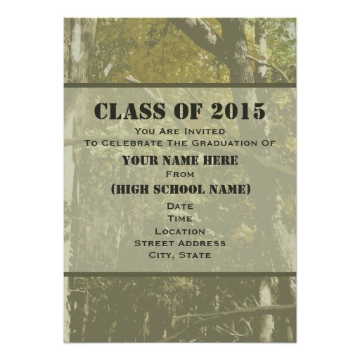Class Of 2015 Graduation Invitations Camo Class Of 2015 Graduation Invitation