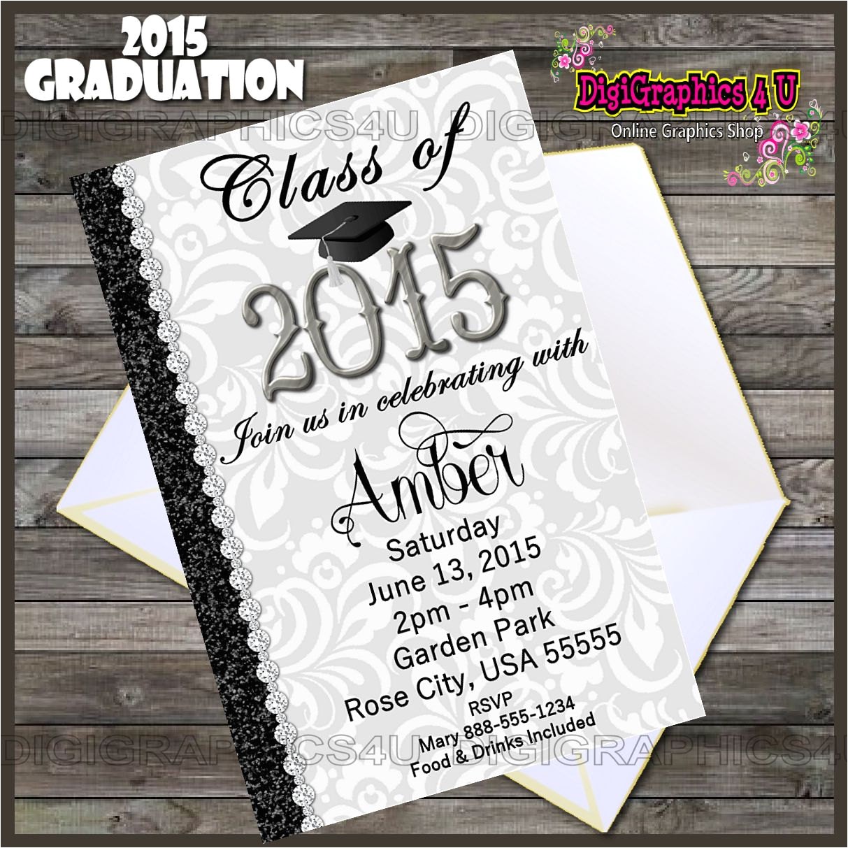 Class Of 2015 Graduation Invitations Class Of 2015 Graduation Party Invitation by Digigraphics4u