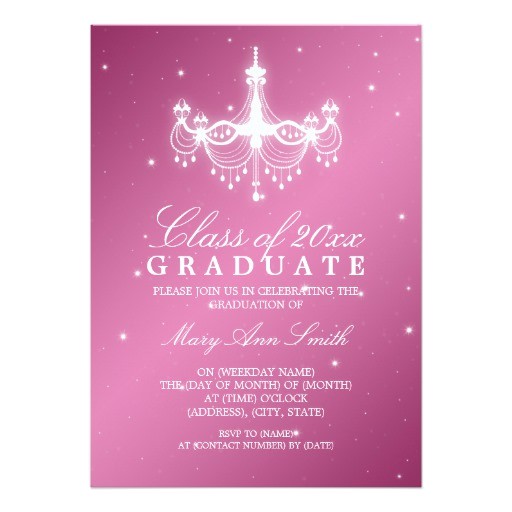Classy Graduation Invitations Elegant Graduation Party Classy Chandelier Pink Custom Classy Graduation Invitations Elegant Graduation Party Classy Chandelier Pink Custom
