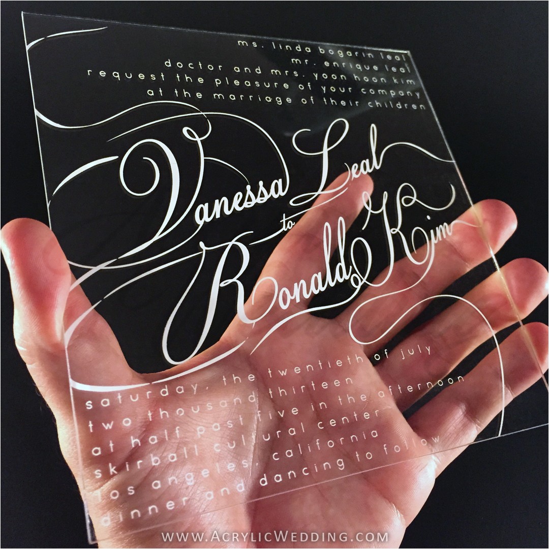 Clear Plastic Wedding Invitations Clear Acrylic Wedding Invitation Acrylic Wedding