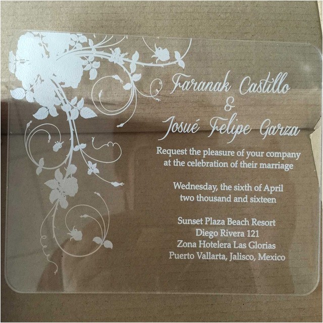 Clear Plastic Wedding Invitations Sample order for Laser Engraving Clear Acrylic Wedding