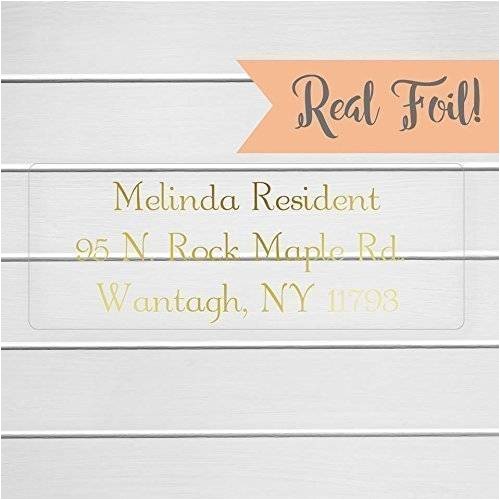 Clear Return Address Labels for Wedding Invitations Amazon Com Gold or Color Foil Wedding Invitation Return