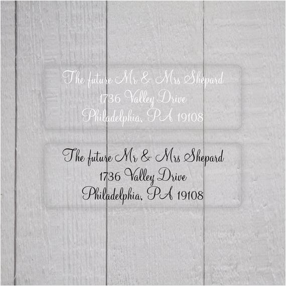 Clear Return Address Labels for Wedding Invitations Wedding Invitation Return Address Labels Clear Transparent