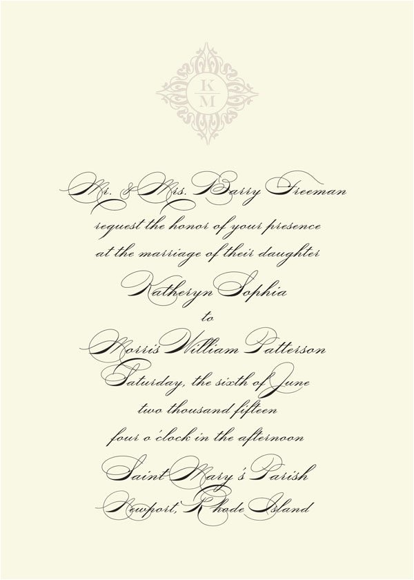 Common Wedding Invitation Wording Traditional Wording for Wedding Invitations