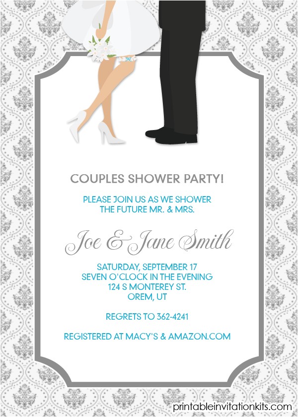 Couples Wedding Shower Invitations Templates Free Bridal Shower Invitations Couples Wedding Shower