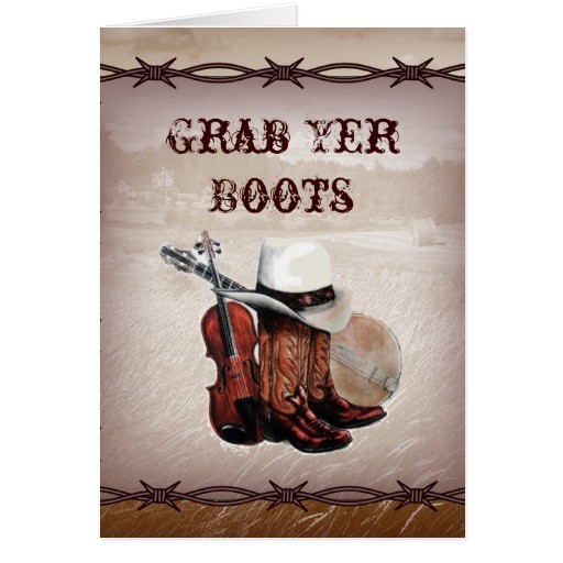 Cowboy Boot Wedding Invitations Country Cowboy Boots Farm Wedding Invitation Greeting Card