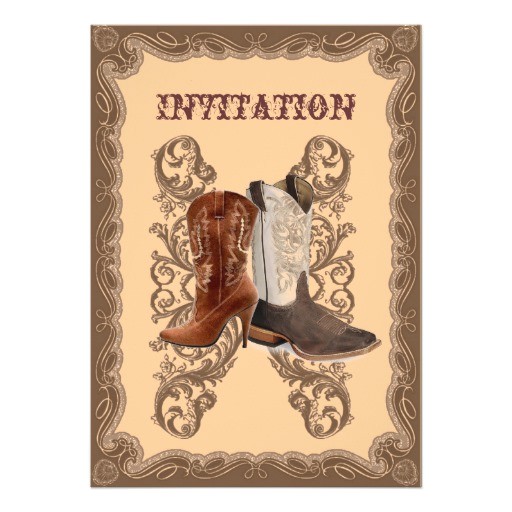 Cowboy Boot Wedding Invitations Country Cowboy Boots Western Wedding Invitation 5 Quot X 7
