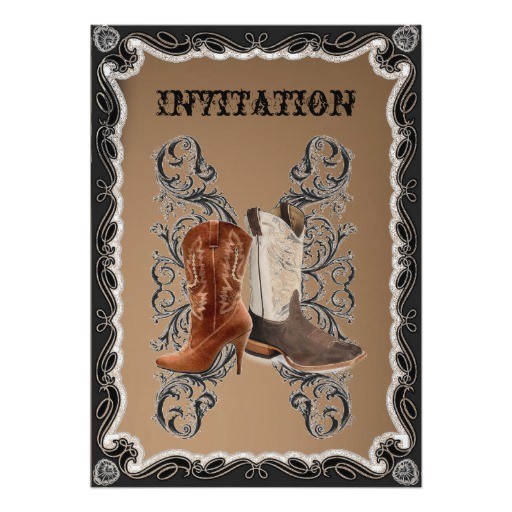 Cowboy Boot Wedding Invitations Country Cowboy Boots Western Wedding Invitation Zazzle