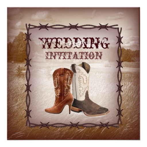 Cowboy Boot Wedding Invitations Cowboy Boots Western Country Wedding Invitation 5 25