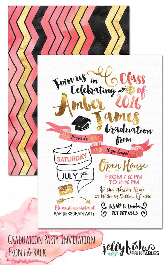 Creative Graduation Party Invitations Unique Graduation Party Invitation for by Jellyfishprintables