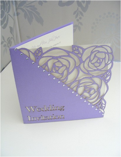 Cricut Explore Wedding Invitations Tulip Laser Cut Single Fold Wedding Invitation Lila On