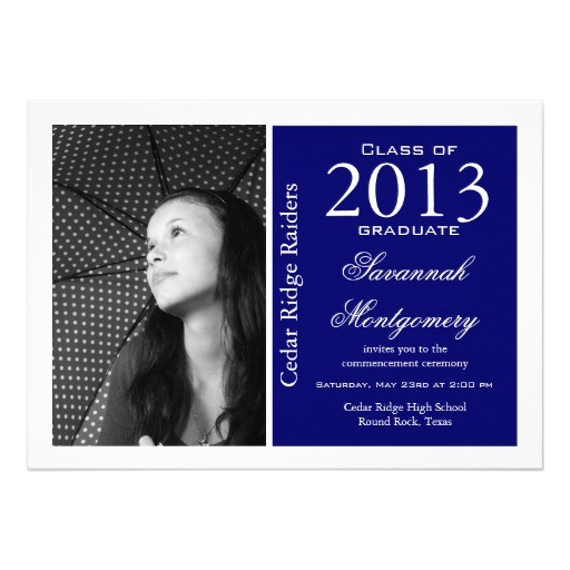Custom Graduation Invitations Online Custom Photo Graduation Announcements Blue 5 Quot X 7