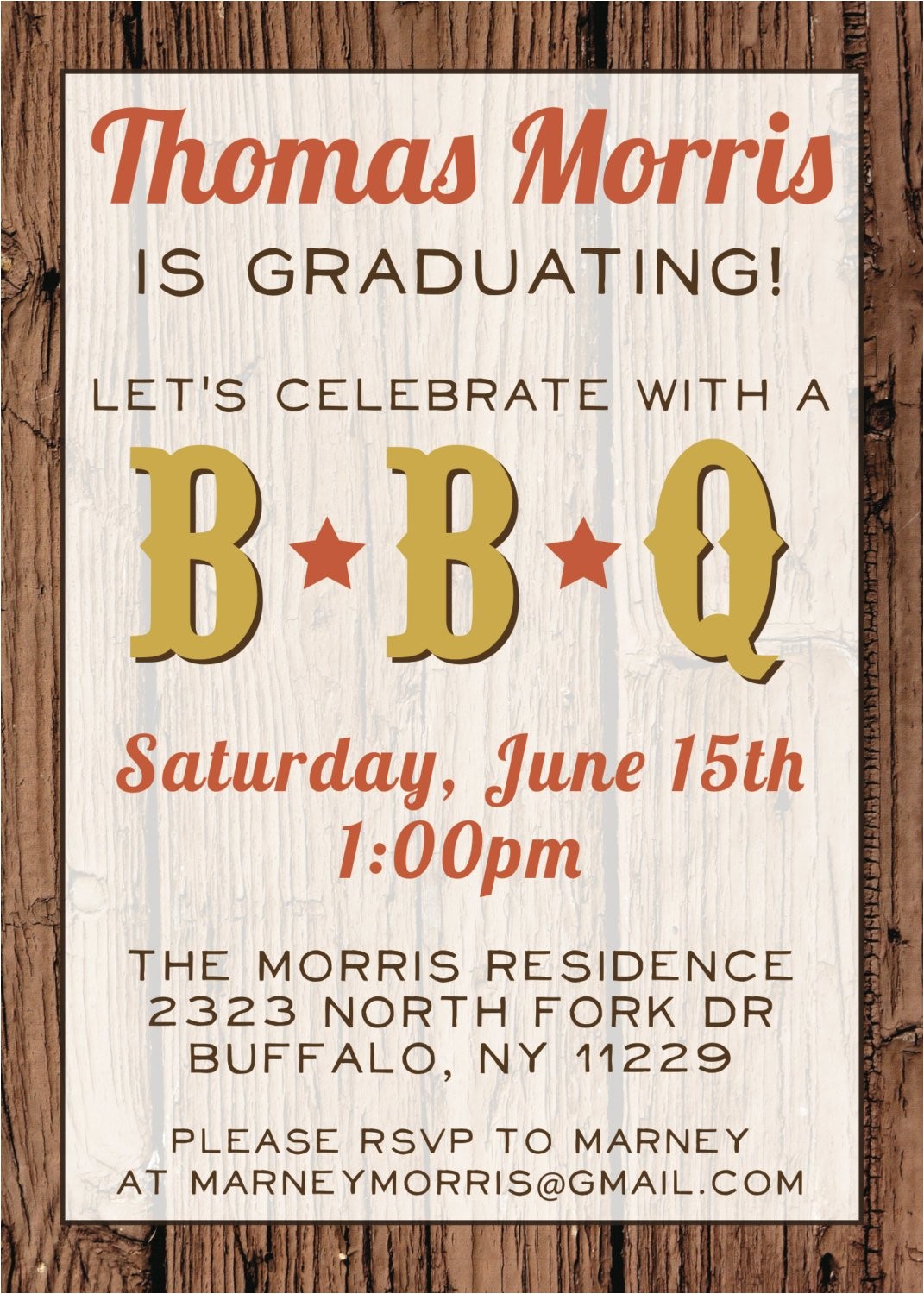 Customized Graduation Party Invitations Custom Bbq Graduation Party Invitation Digital File