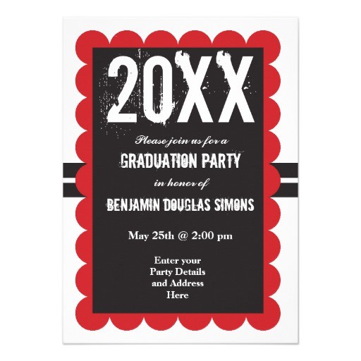 Customized Graduation Party Invitations Custom Graduation Party Invitations Black and Red Zazzle