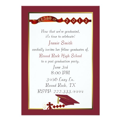 Customized Graduation Party Invitations Custom Red Graduation Party Invitation Zazzle