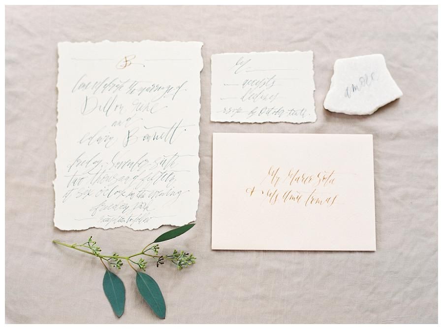 Deckle Edge Paper Wedding Invitations Wedding Invitation Suite On Deckle Edge Paper with Elegant