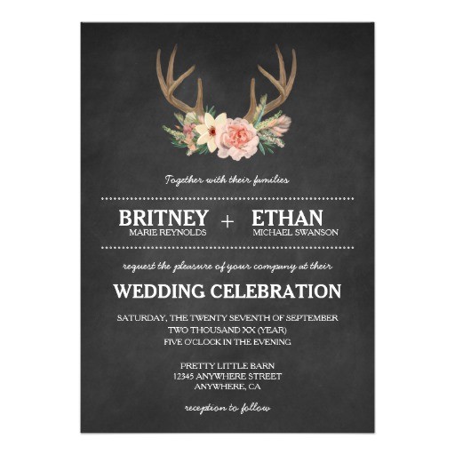 Deer Antler Wedding Invitations Country Chalkboard Deer Antler Wedding Invitations Zazzle Deer Antler Wedding Invitations Country Chalkboard Deer Antler Wedding Invitations Zazzle