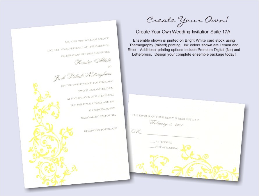 Designing Your Own Wedding Invitations Create Your Own Wedding Invitation Suite 17a
