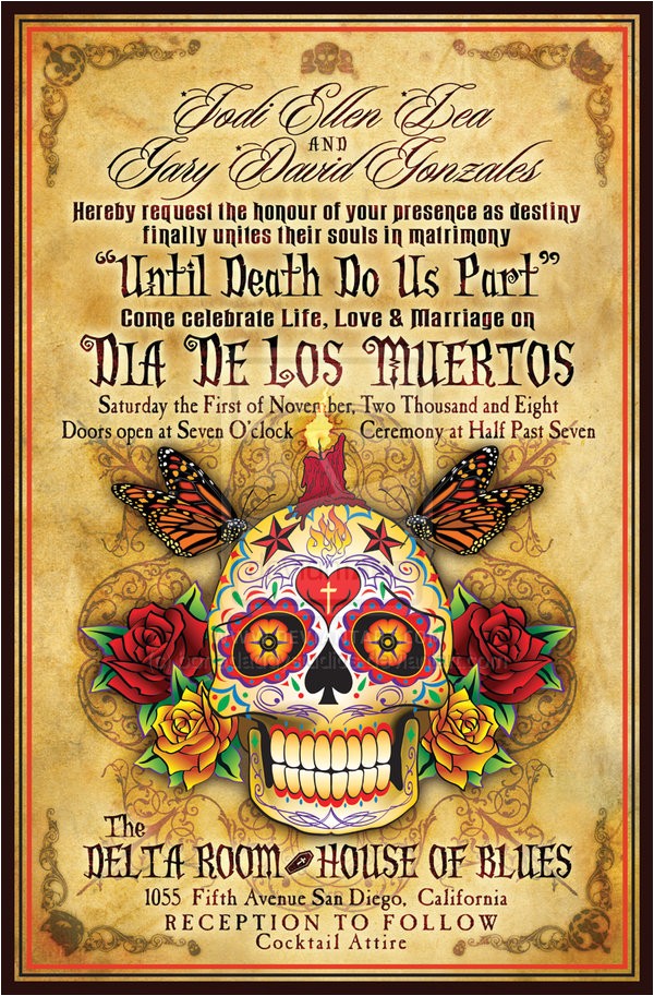 Dia De Los Muertos Wedding Invitations 20 Unique Wedding Invitations for Inspiration 4over4 Com
