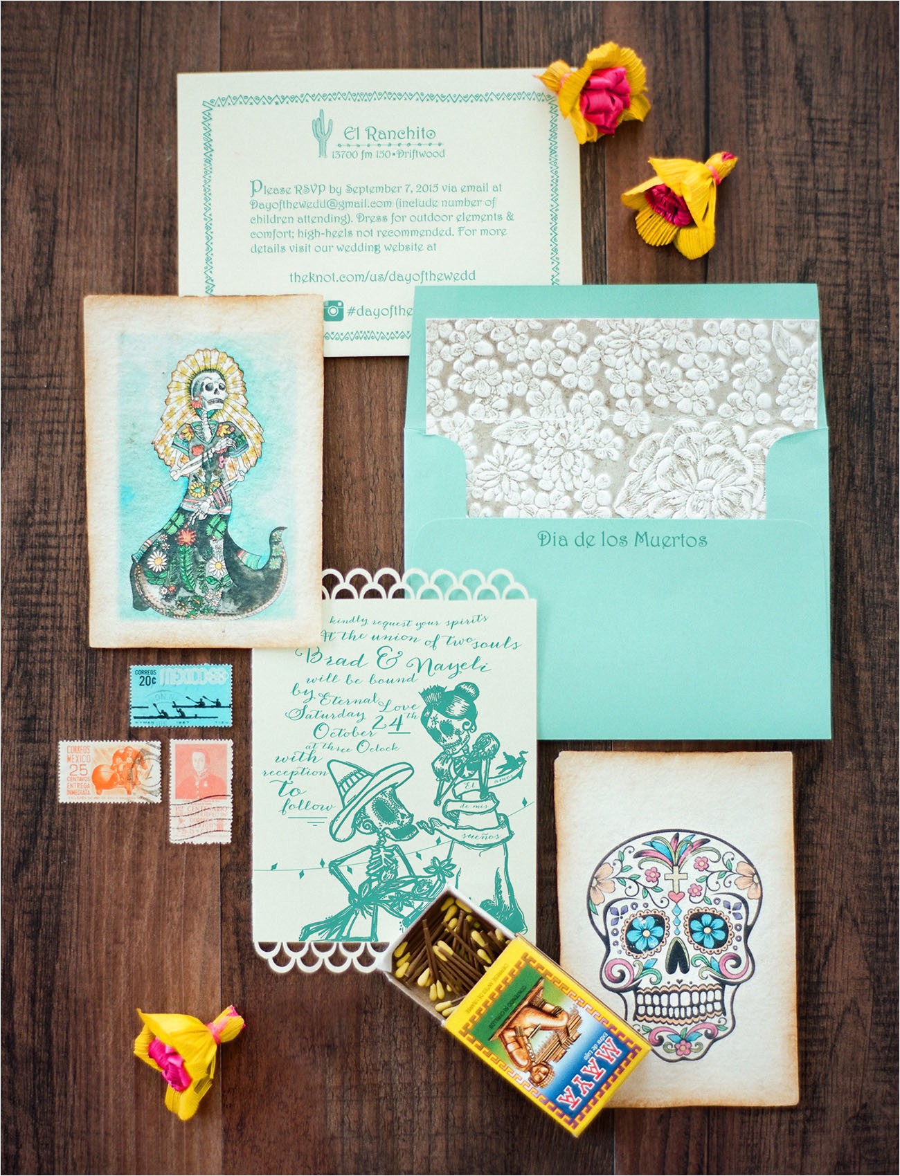 Dia De Los Muertos Wedding Invitations Dia De Los Muertos Inspired Wedding Nayeli Bradford