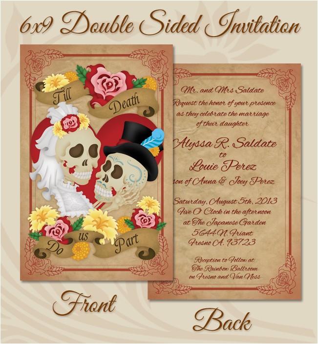 Dia De Los Muertos Wedding Invitations Dia De Los Muertos Wedding Invitation Close Up by