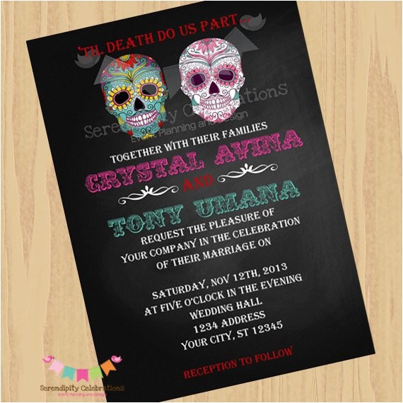 Dia De Los Muertos Wedding Invitations Diy Digital Sugar Skull Invitation Dia De Los Muertos