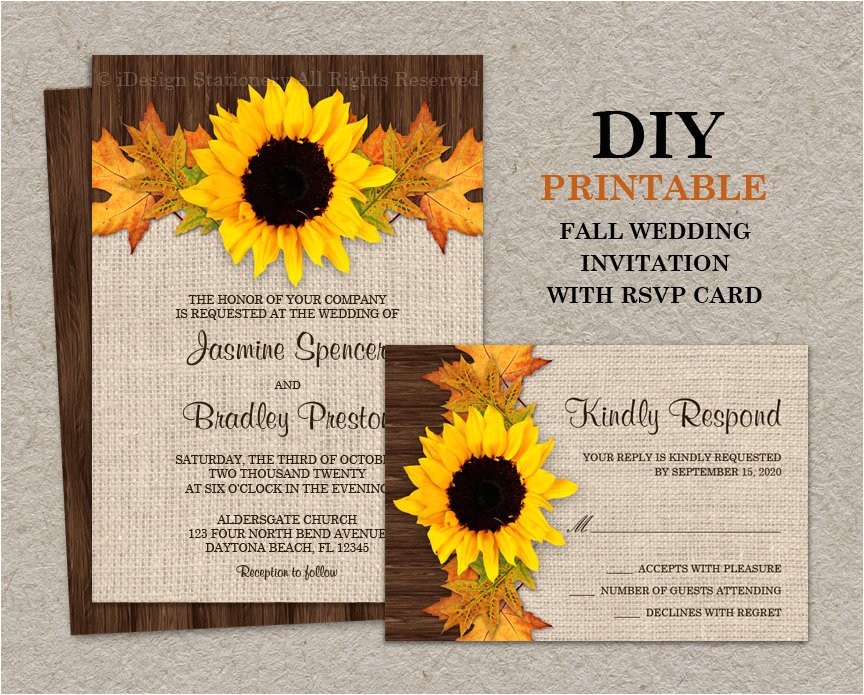 Diy Wedding Invitations and Rsvp Cards Fall Sunflower Wedding Invitations with Rsvp Cards Diy Diy Wedding Invitations and Rsvp Cards Fall Sunflower Wedding Invitations with Rsvp Cards Diy