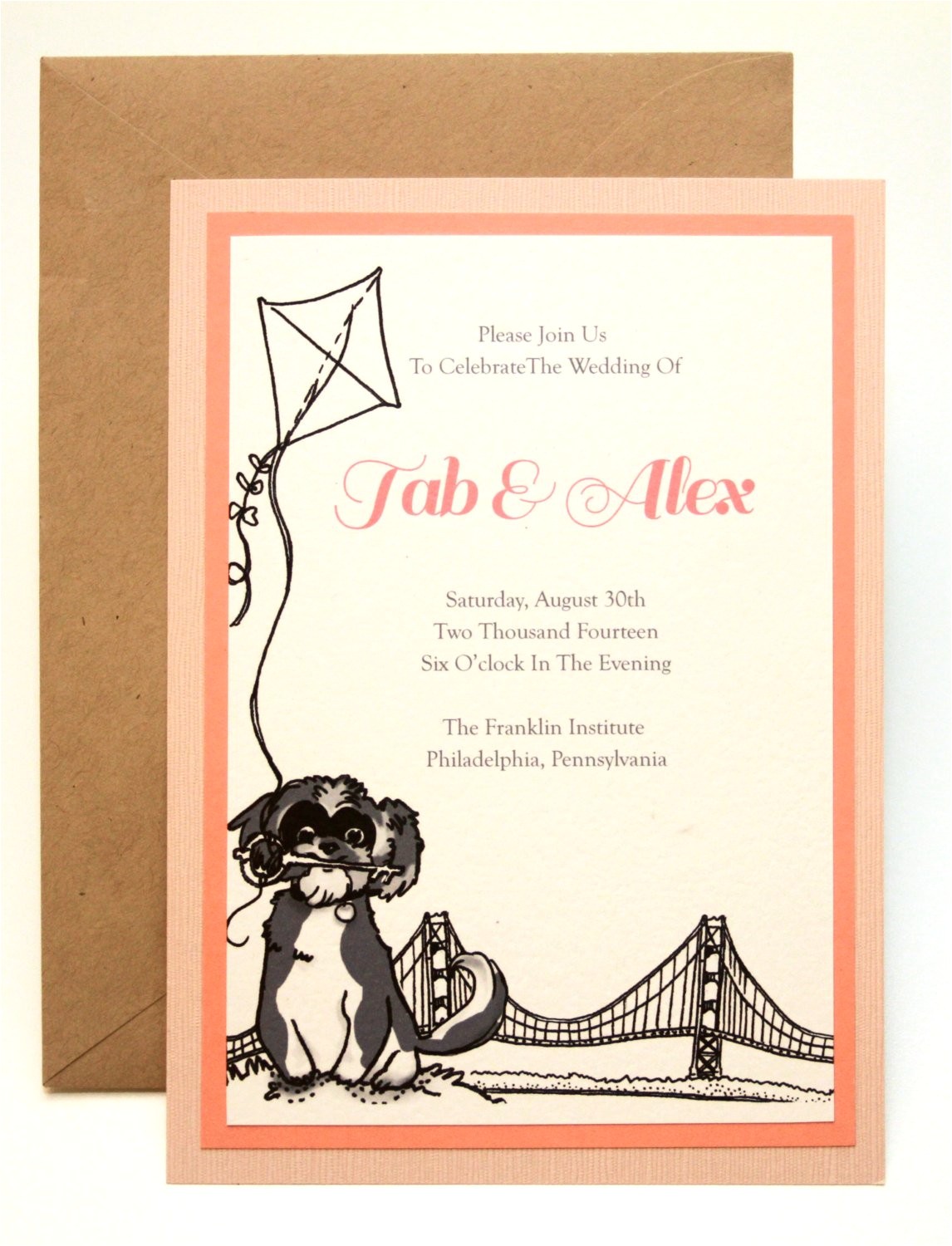 Dog Wedding Invitations Dog Cat Custom Wedding Invitation Set Pet Illustration