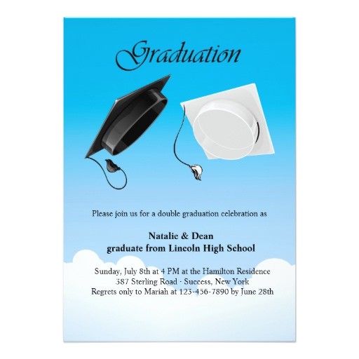 Double Graduation Party Invitations Double Graduation Hat toss Invitation Zazzle