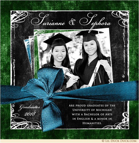 Double Graduation Party Invitations Double Graduation Photo Invitation Open House Sisters