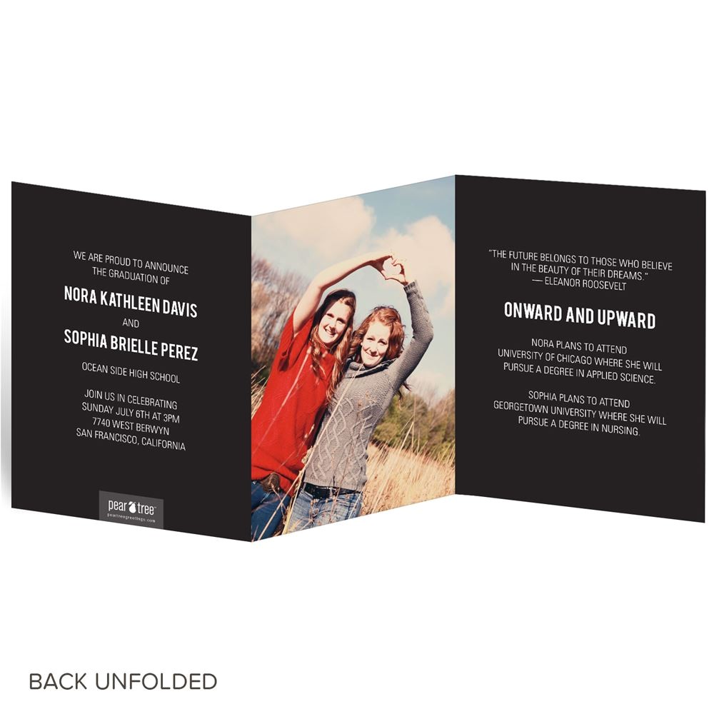 Double Graduation Party Invitations Joint Party Double Fun Graduation Announcements Pear Tree